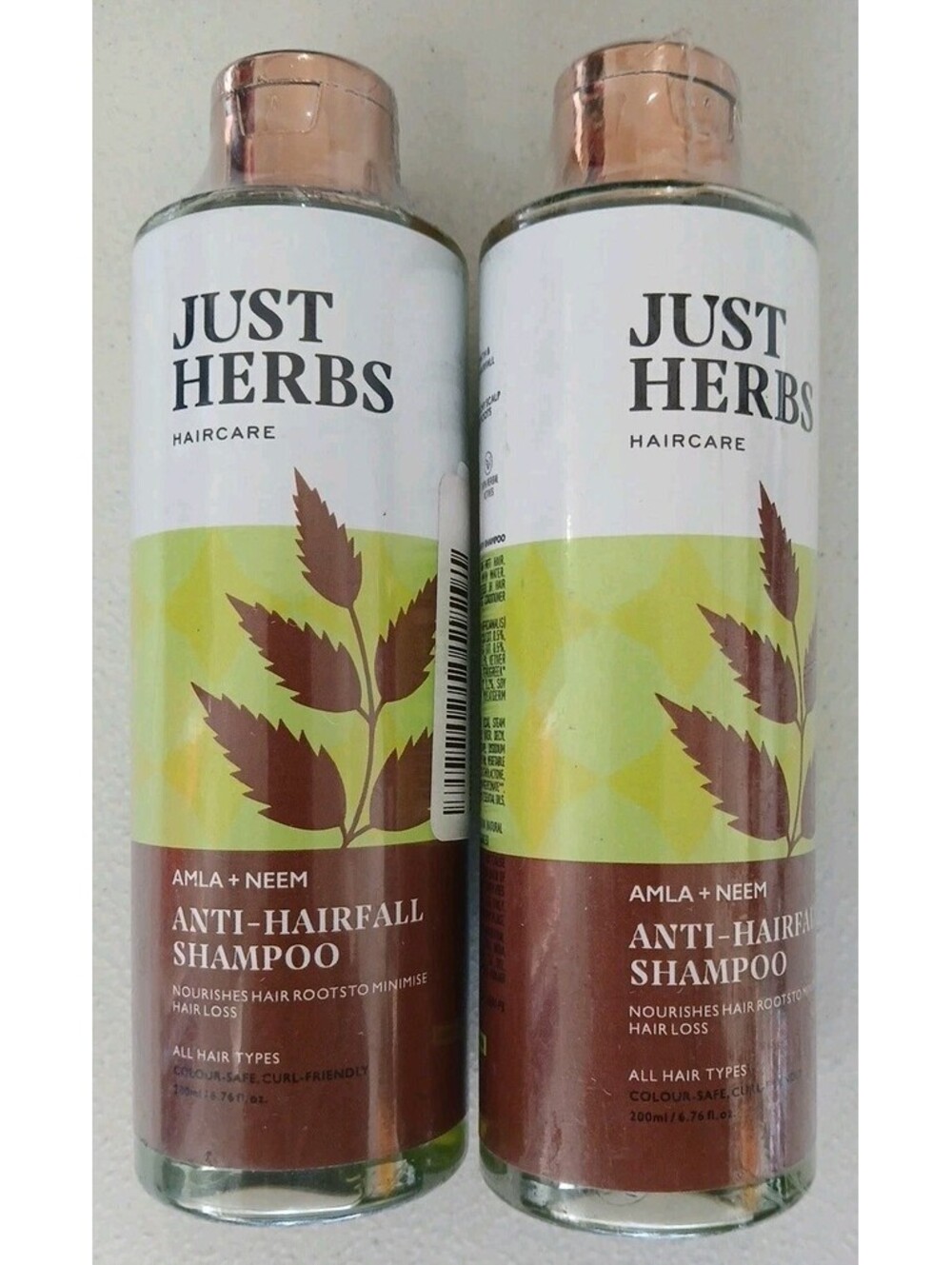 Lot Of 2 Just Herbs 8 in 1 Root Nourishing Amla Neem HairFall Control Shampoo